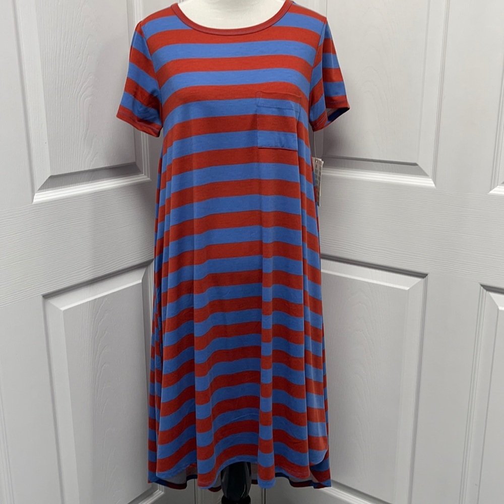 LuLaRoe New XS Striped Carly Dress Extra Small NWT